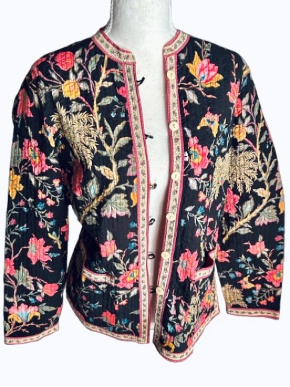 Reversible 100% Cotton APPLESEED’S Jacket Floral Quilt Cottage Boho Vintage y2K